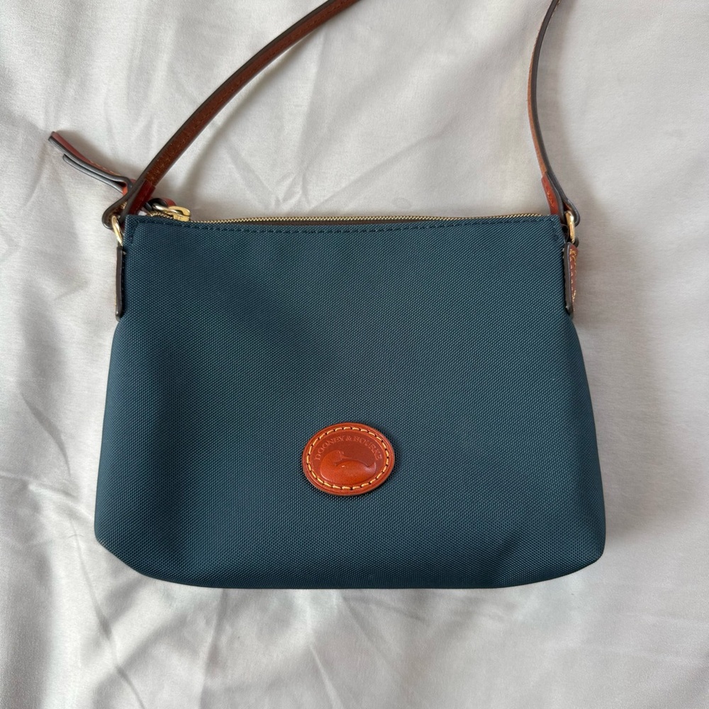 Dooney & Bourke Navy Nylon Crossbody Bag with Leather Trim - Picture 2 of 6